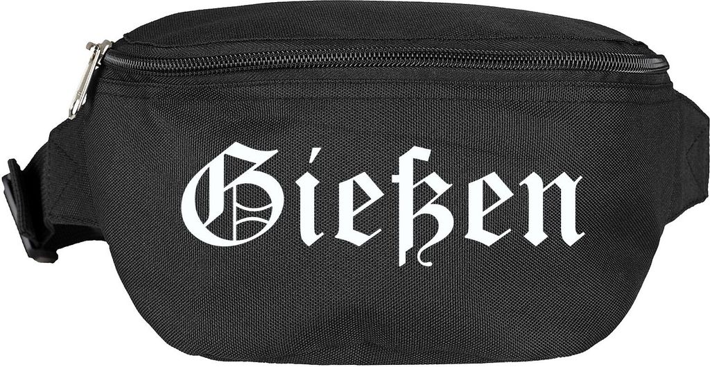 Gießen Bauchtasche - Altdeutsch bedruckt - Gürteltasche Hipbag Schwarz