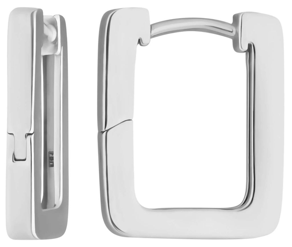 Paar Ohrringe Creolen Viereck kantig Ohrschmuck aus 925 Silber 16,5x2,2mm