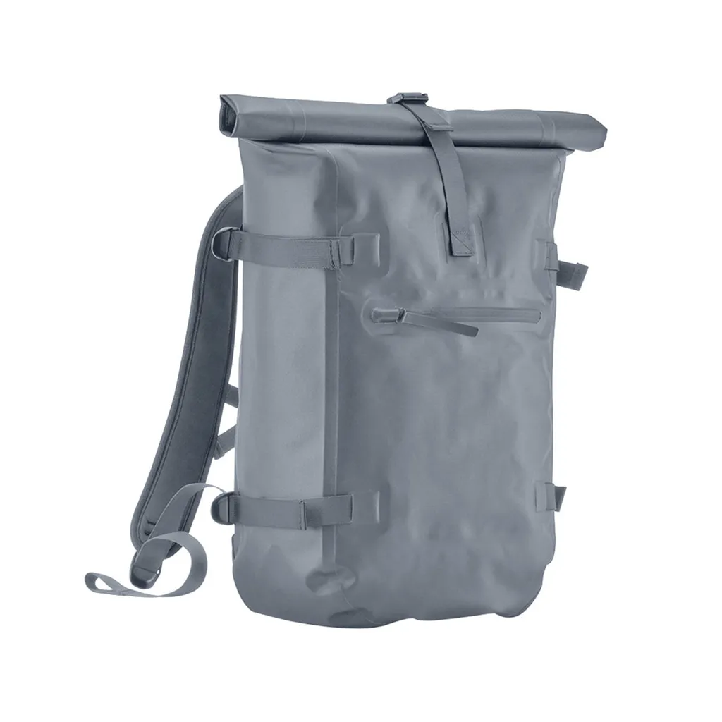 Zaino Quadra Tailored Luxe PC6958 Roll Top Blu Grigio | Elegante e Impermeabile