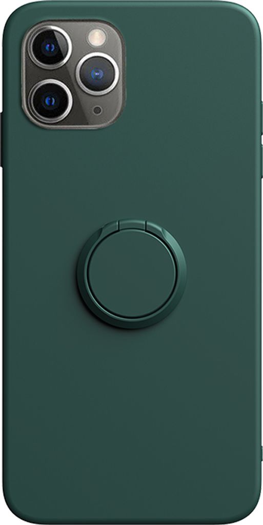Hülle für Apple iPhone 13 Pro - Ring Silikon Schutzhülle Handyhülle Case - Nachtgrün