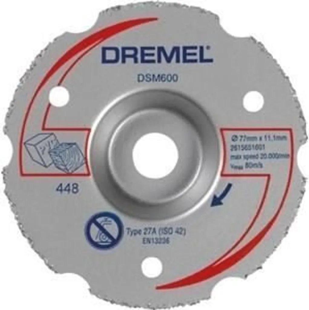 DREMEL DSM600 Disco da taglio, carburo multiuso, per sega compatta DSM20, per legno e materiali morbidi