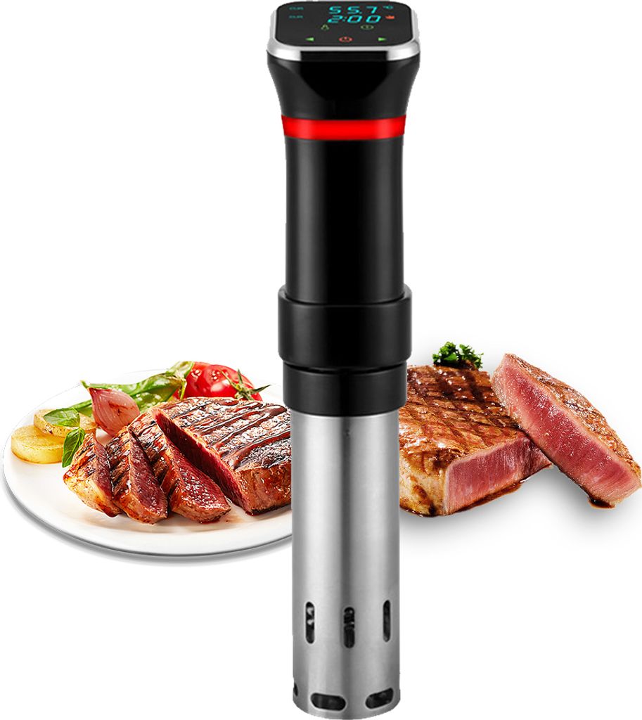 Sous-Vide-Maschine, Eintauchthermostate, 1100 W, besonders leise, Sous-Vide-Praezisionskocher aus Edelstahl, Kuechenhelfer mit Touch-Steuerung, gen...