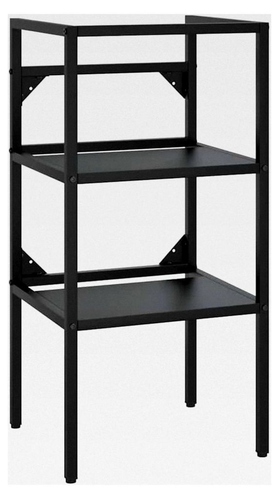 Waschtischgestell für das Badezimmer, Waschbeckenunterschrank, Badschrank, Badregal, Badmöbel, Schwarz, 40x38x83cm, Eisen