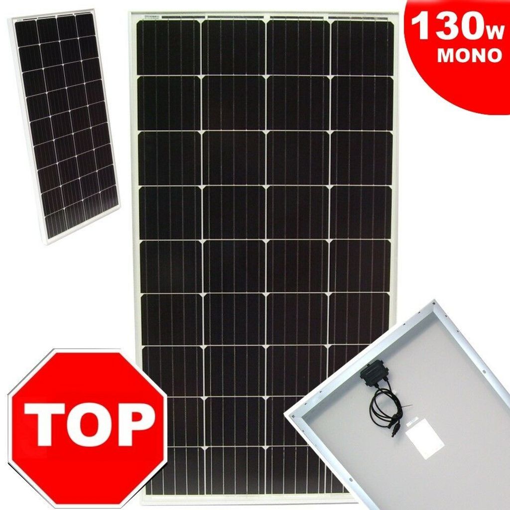 Solarmodul 130Watt 12V Solarpanel Photovoltaik Solarzelle 130W Monokristallin 