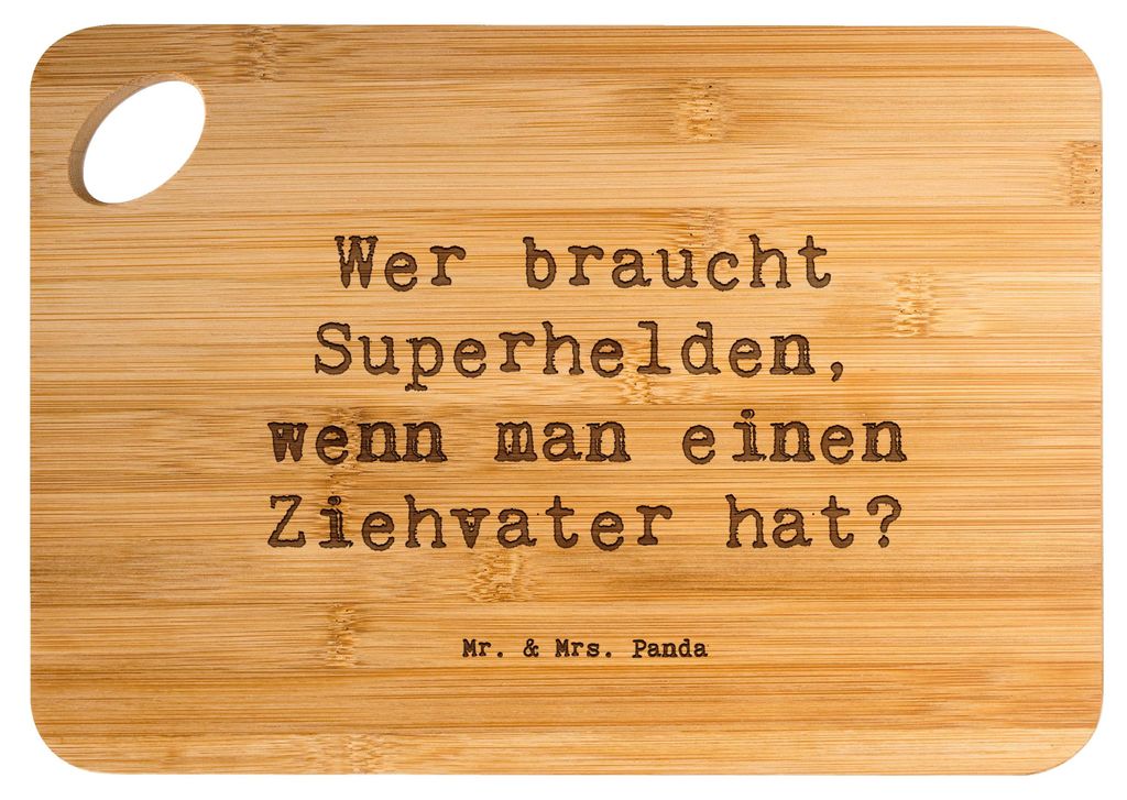 Mr. & Mrs. Panda Holzbrett Spruch Ziehvater Held - Produktbild 
