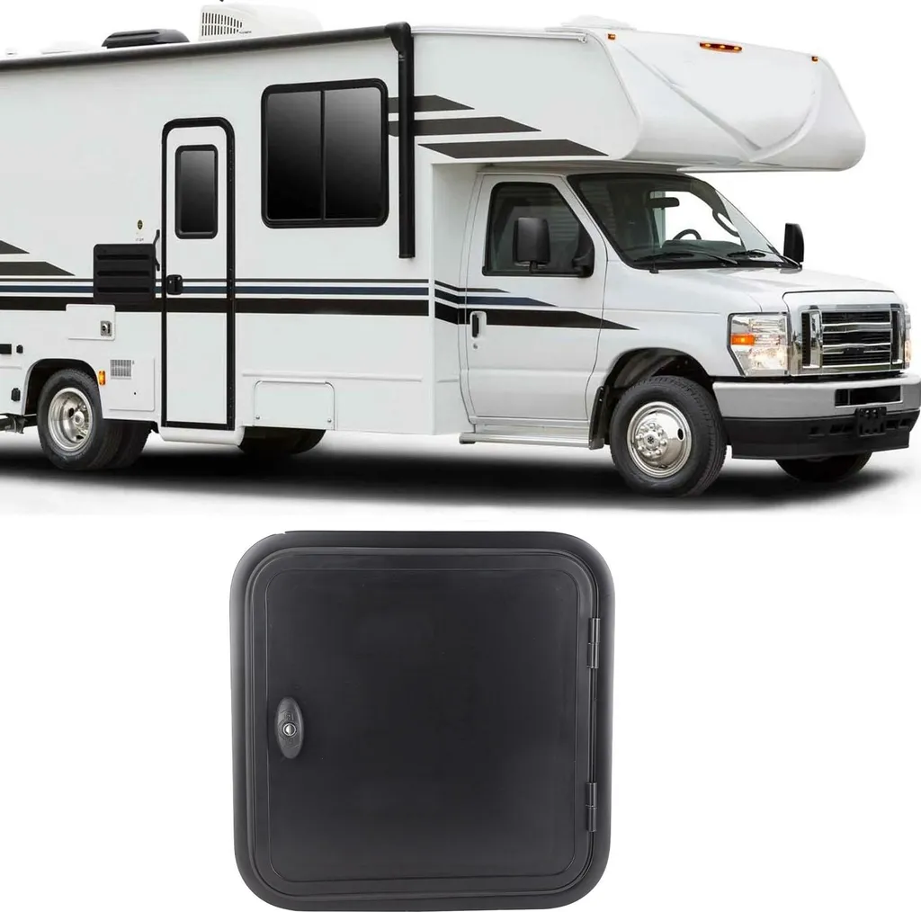 Porte de compartiment RV carrée anti-UV noire pour votre caravane