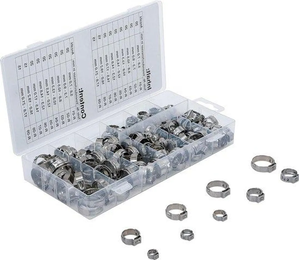 Collier de serrage anti-fuite 170 pièces - Stop aux fuites de 21 à 58 mm