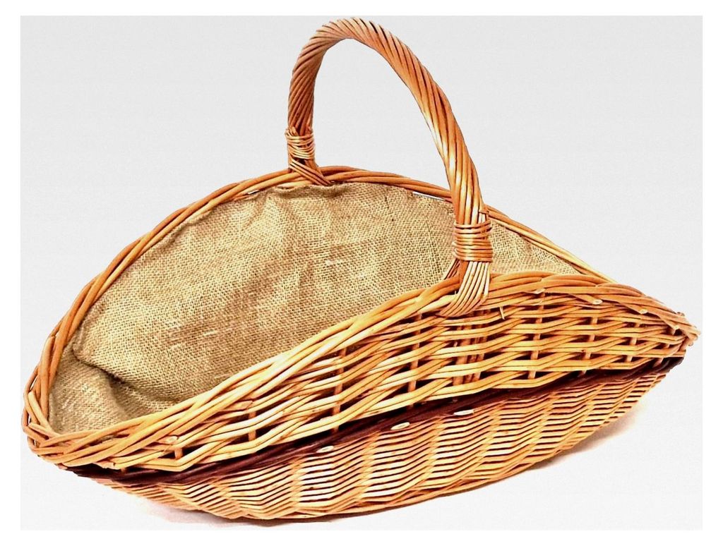 Kaminholzkorb aus Weide mit Jute