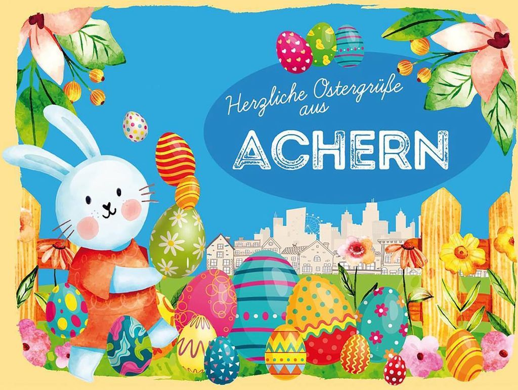 vianmo Holzschild 30x40 cm Ostern Ostergrüße ACHERNFest Produktbild 