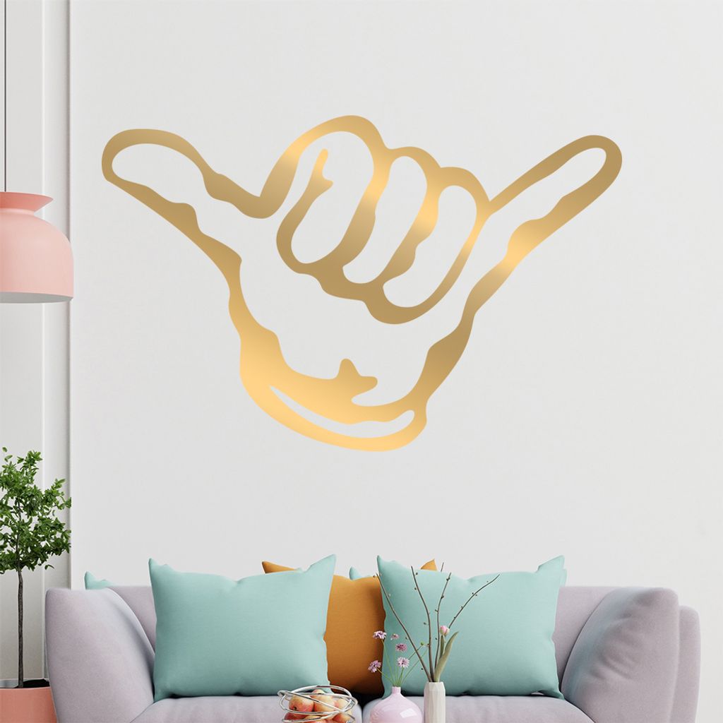 KIWISTAR Hang Loose Hand - Surfer Move Shaka Wandtattoo in 6 Größen - Wandaufkleber Wall Sticker - Dekoration, Küche, Wohnzimmer, Schlafzimmer, ...