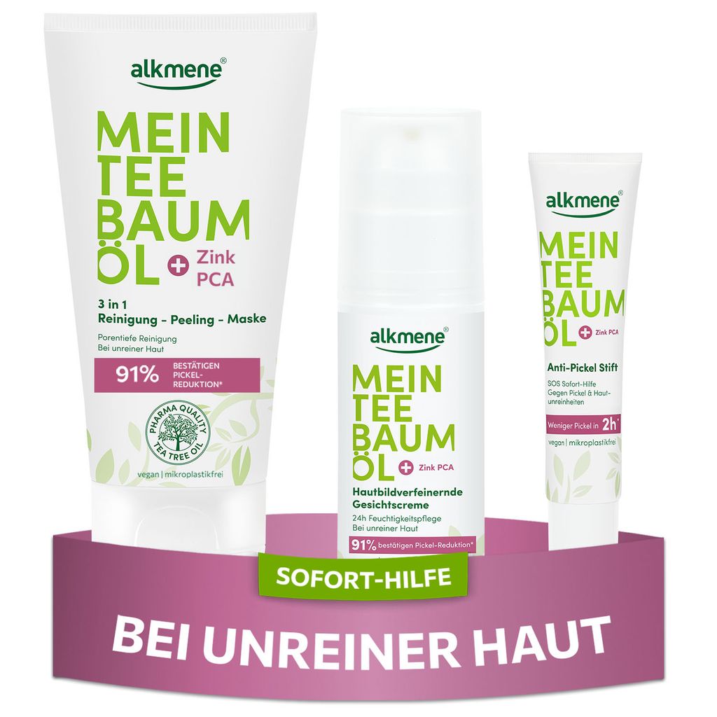 Alkmene Sofort-Hilfe Set (3in1, Gesichtscreme, Pickelstift)