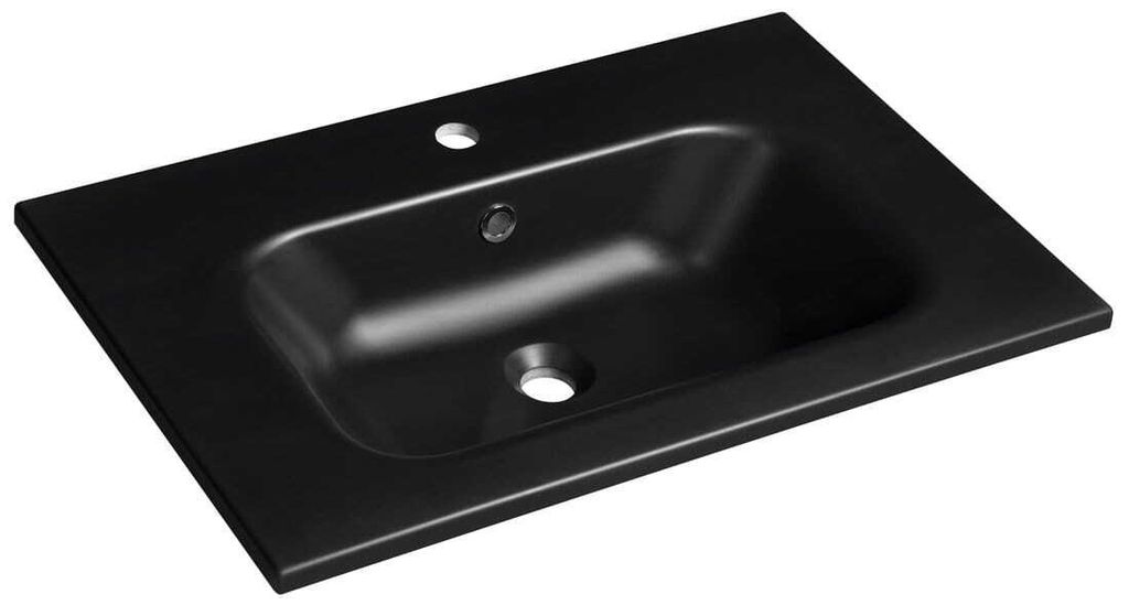 SIDRA | Gussmarmor-Waschtisch, 71x46cm, schwarz matt