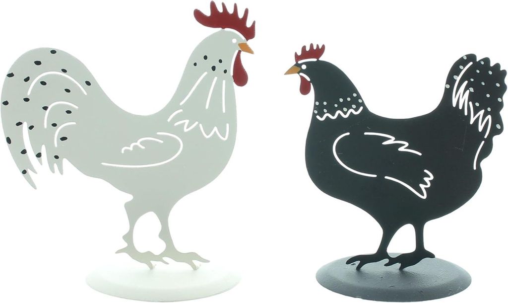 Figur "Black & White", 2er Set, Metall, Höhe 13 cm, 16 cm