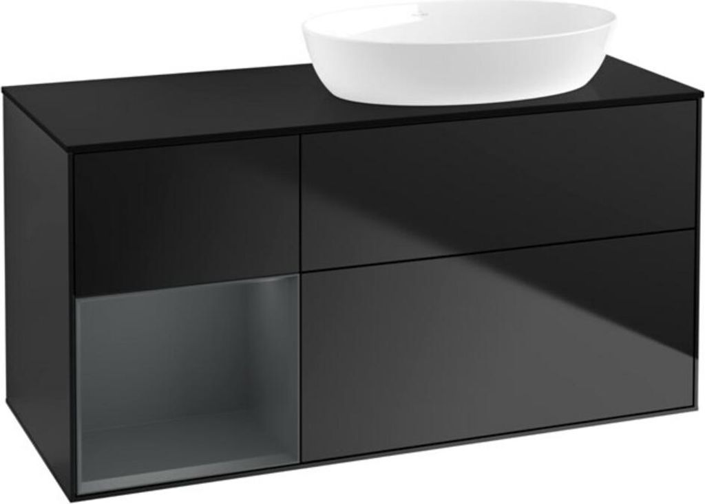 V&B Waschtischunterschrank Finion 120cm, Pl bla m, Reg md m Lac, bla m Lac