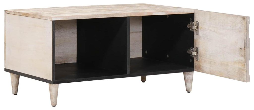 vidaXL Couchtisch Weiß 80 x 50 x 40 cm Massivholz Mango