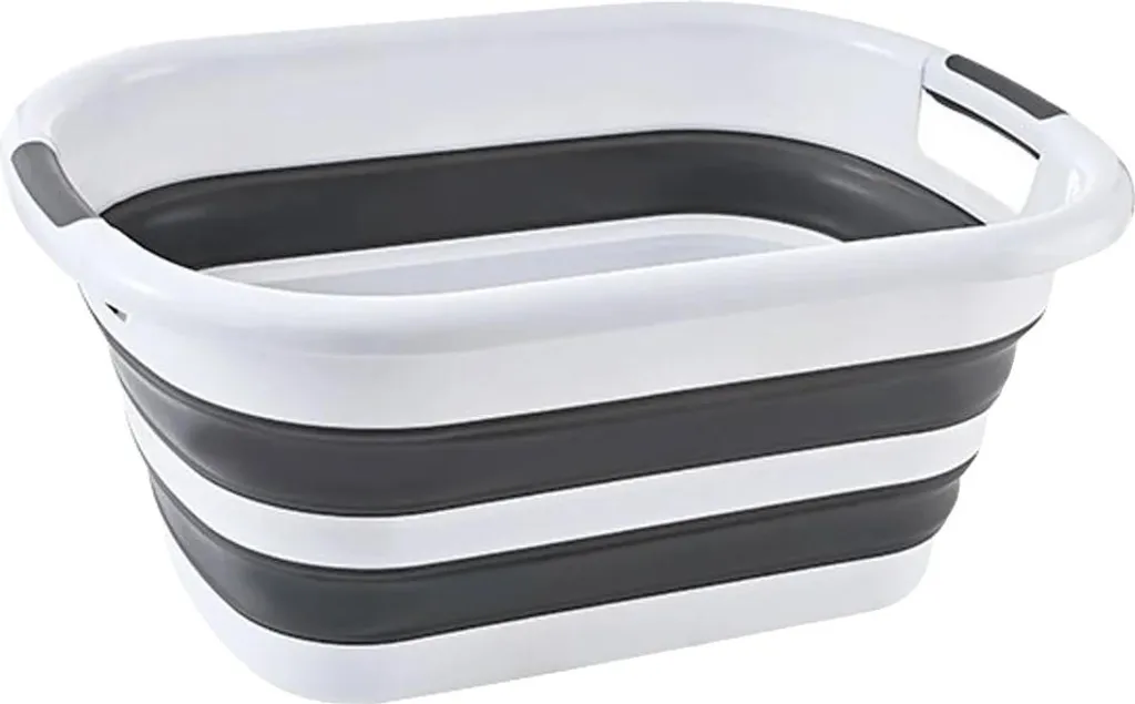 Panier à linge pliable extra résistant 35L - Lot de 2 bacs ergonomiques