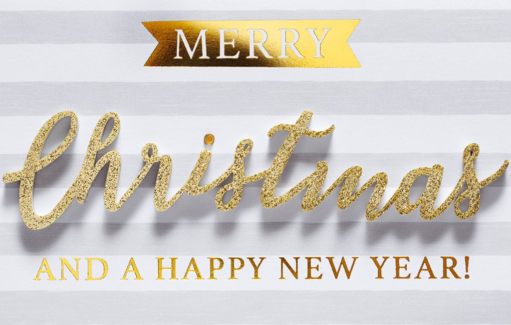 Weihnachten Lettering Glückwunschkarte mit Applikation im Format 115