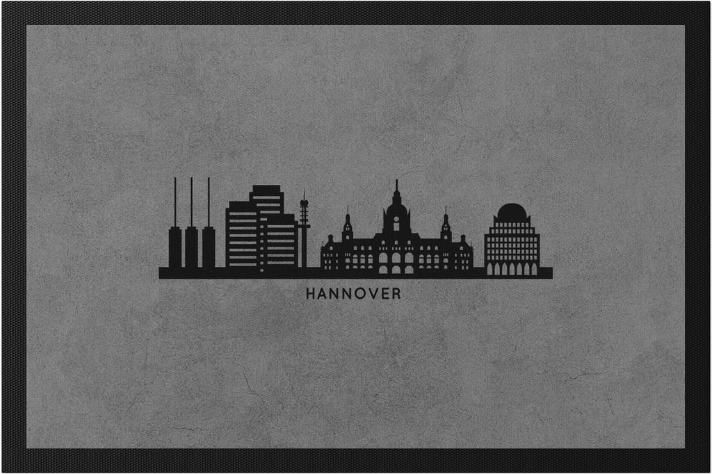 HANNOVER Skyline Fußmatte Souvenir Andenken Deutsche Großstädte Motiv Stadt Silhouette Geschenkidee Umzug