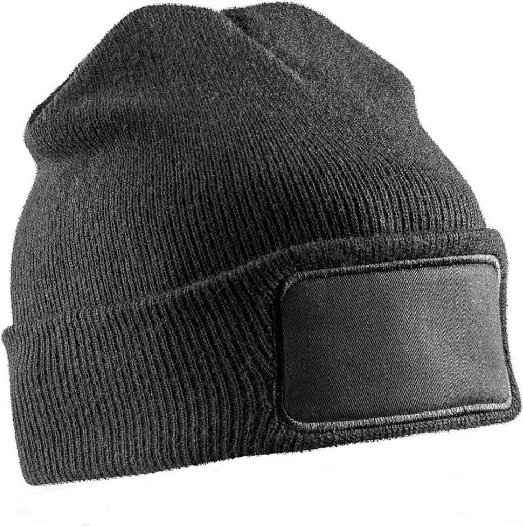 Result Genuine Recycled - Herren/Damen Uni Mütze, Doppelstrick BC4898 (Einheitsgröße) (Schwarz)