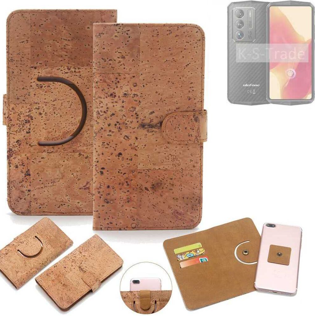 K-S-Trade Handy Hülle Schutz Hülle kompatibel mit Ulefone Armor 23 Ultra Handyhülle Schutzhülle Korkhülle Kork-Hülle 1x