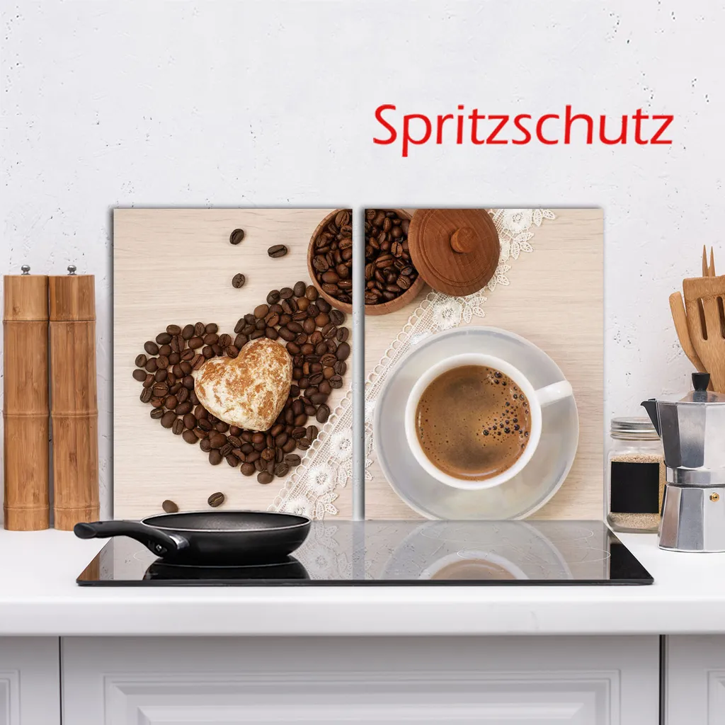 Coprifornelli Universale Vetro 2 Pezzi 40x52 Marrone | Paraschizzi Cucina - 15