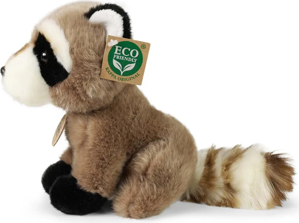 Petite peluche raton laveur 18 cm douce avec queue annelée grise - 7