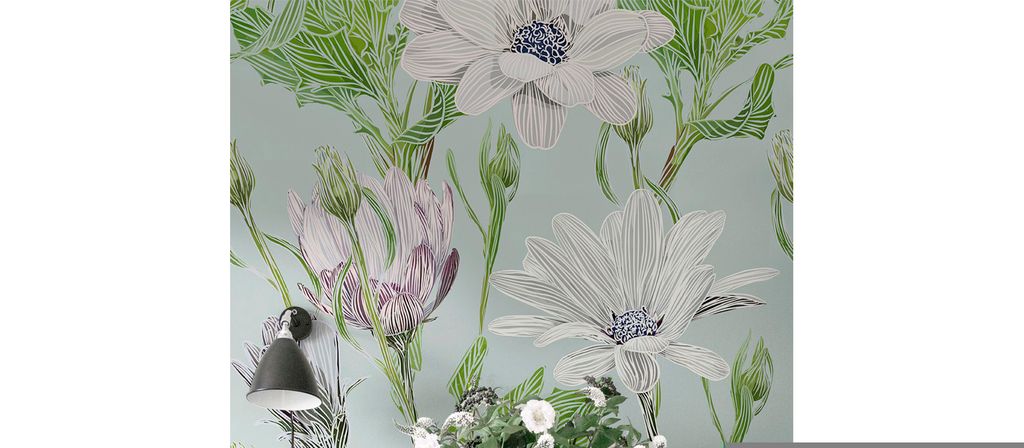 Coloray Fototapete 250x104 cm An Einer Wand Latex Latextapete - Gänseblümchenblumen