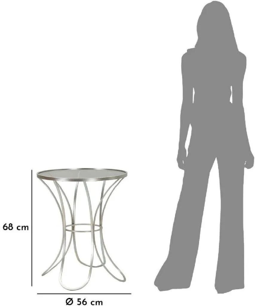 FURNLUX Table basse Trixy Argent 56cm - Table d'appoint design moderne - 9