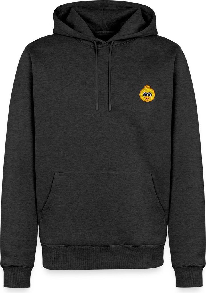 Spreadshirt Sesamstraße Bibo Als Stickmotiv Herren Premium Hoodie, 4XL, Anthrazit meliert