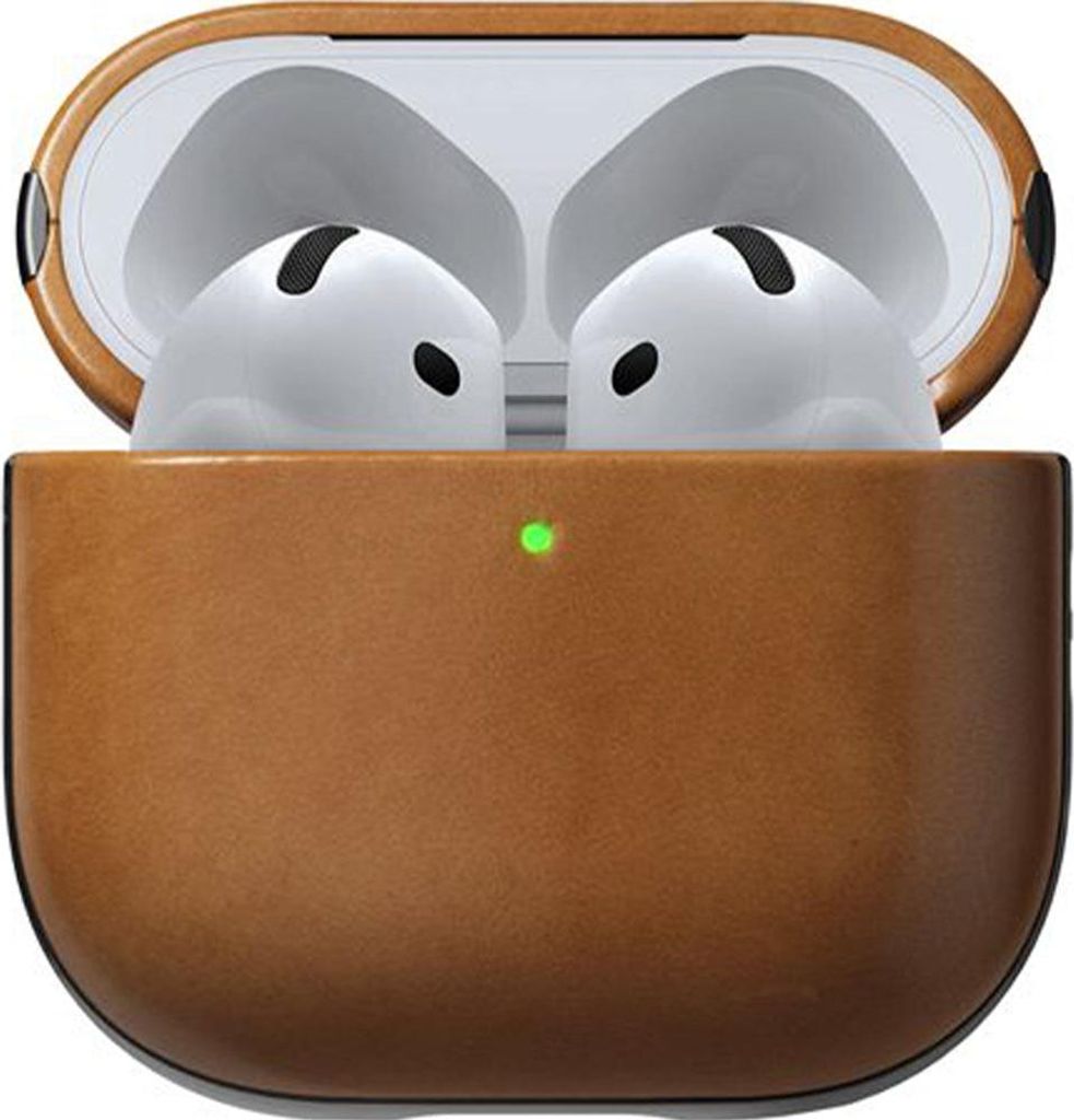 Nomad, AirPods 4 Hülle Modern Leather stoßfest, Hellbraun