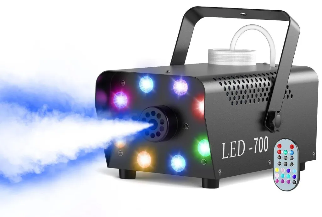 Machine à fumée télécommandée 500W avec éclairage LED RGB multicouleurs
