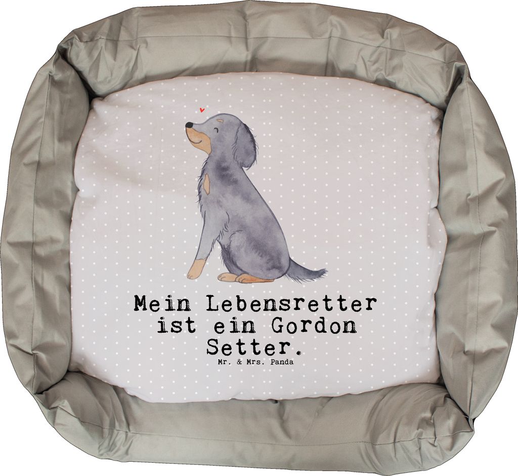 Mr. & Mrs. Panda Hundekorb Gordon Setter Lebensretter - Grau Pastell - Geschenk, Dankeschön, Hund, Weihnachten, Vatertag, Jagdhund, Valentinstag, ...