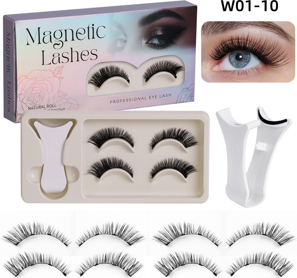 INF Magnetische Wimpern 2 Paare - Barbie Stil, Einfache Anwendung, Ohne Kleber