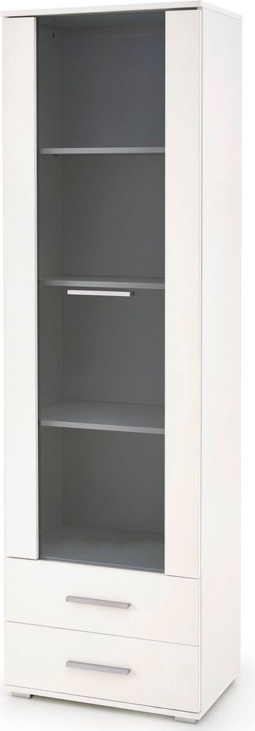 Halmar Vitrine Lima W1 - Weiss weiss scheinen