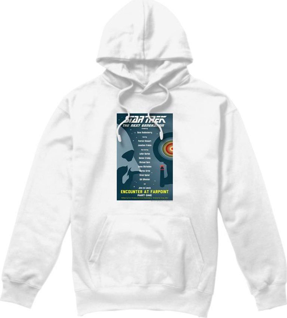 Star Trek - "The Next Generation Season 1 Episode 1" Kapuzenpullover für Herren TV7770 (XL) (Weiß)