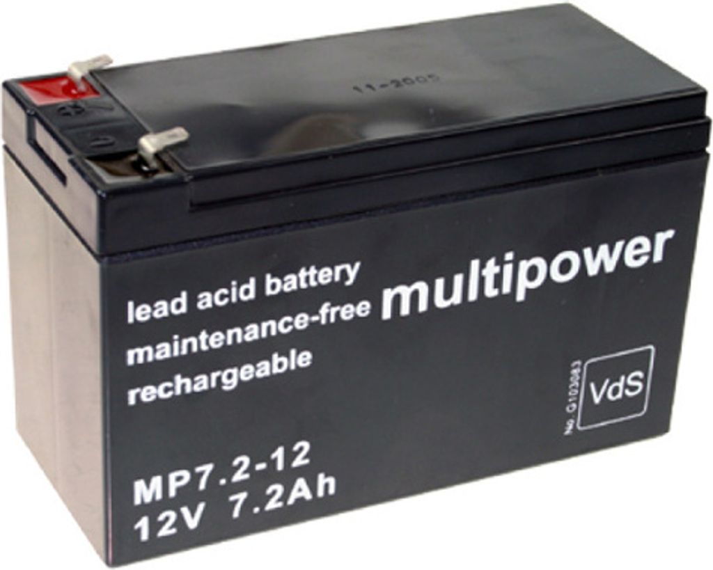 Multipower Bleigel-Akku MP7.2-12 12,0Volt 7,2Ah mit 4,8mm Produktbild 