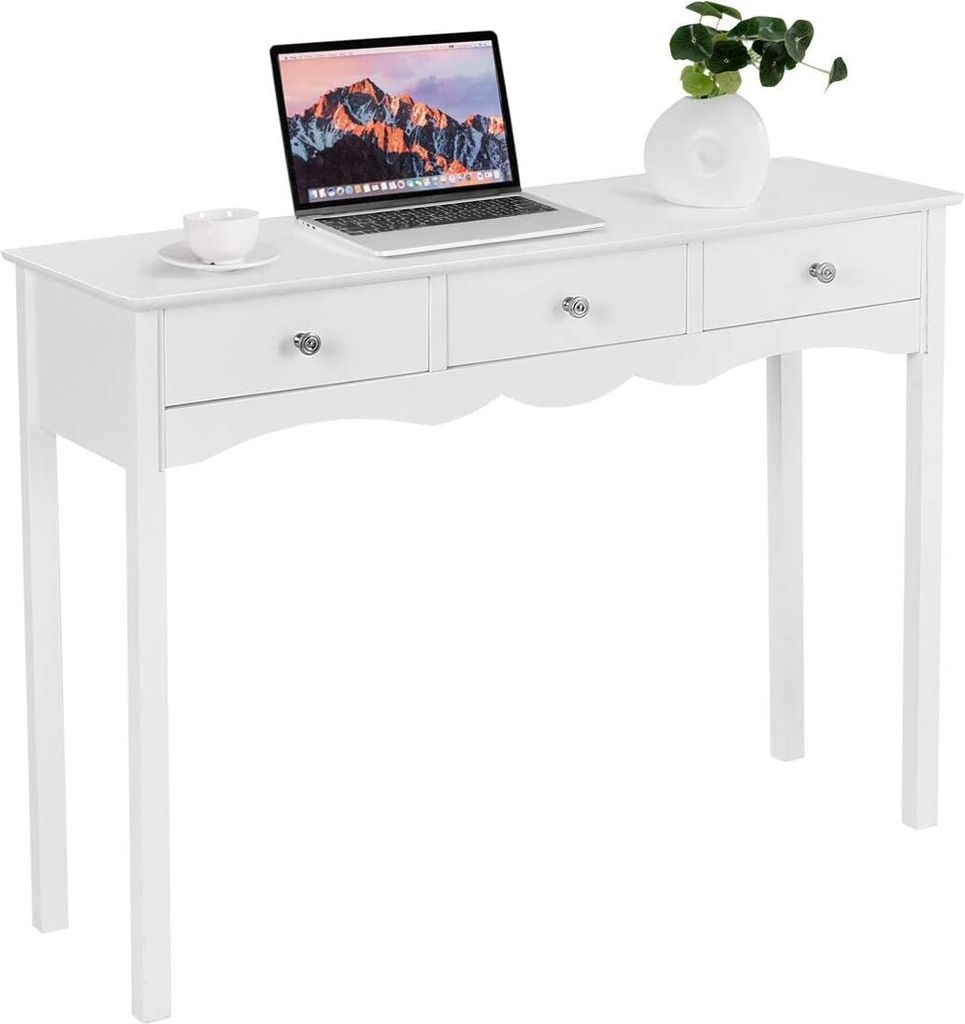 Consolle COSTWAY con 3 cassetti, tavolino 100x32x75cm, Immagine del prodotto 