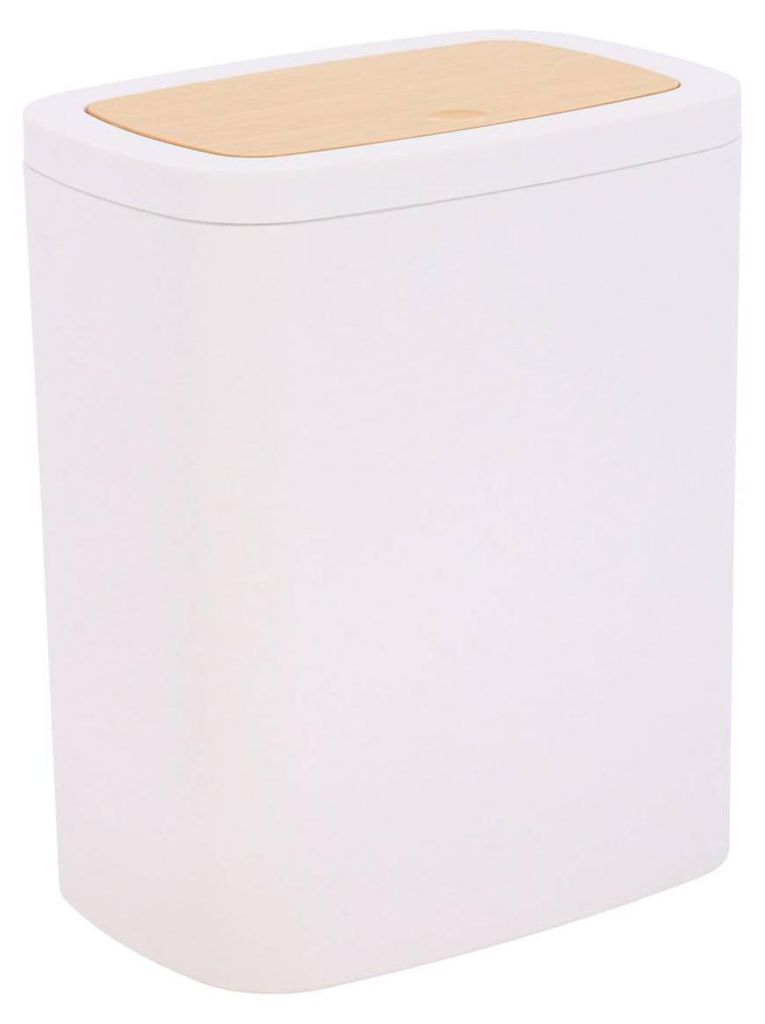Abfallbehälter abs rubber + pvc facon bambus 5l - weiss - Tendance
