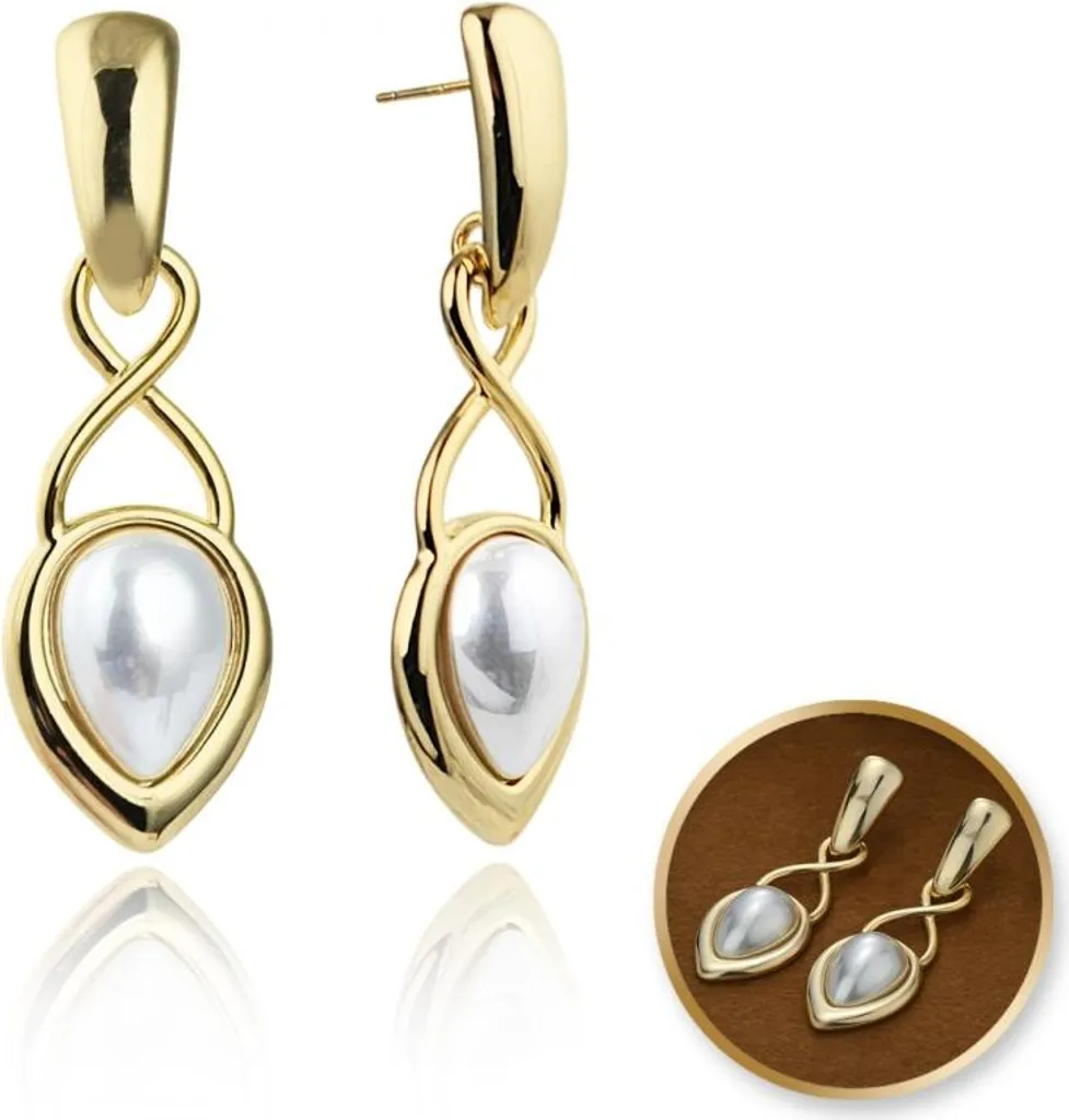 Boucles d'oreilles Flamenco Mystique Acier Or 14k Perles KST3340