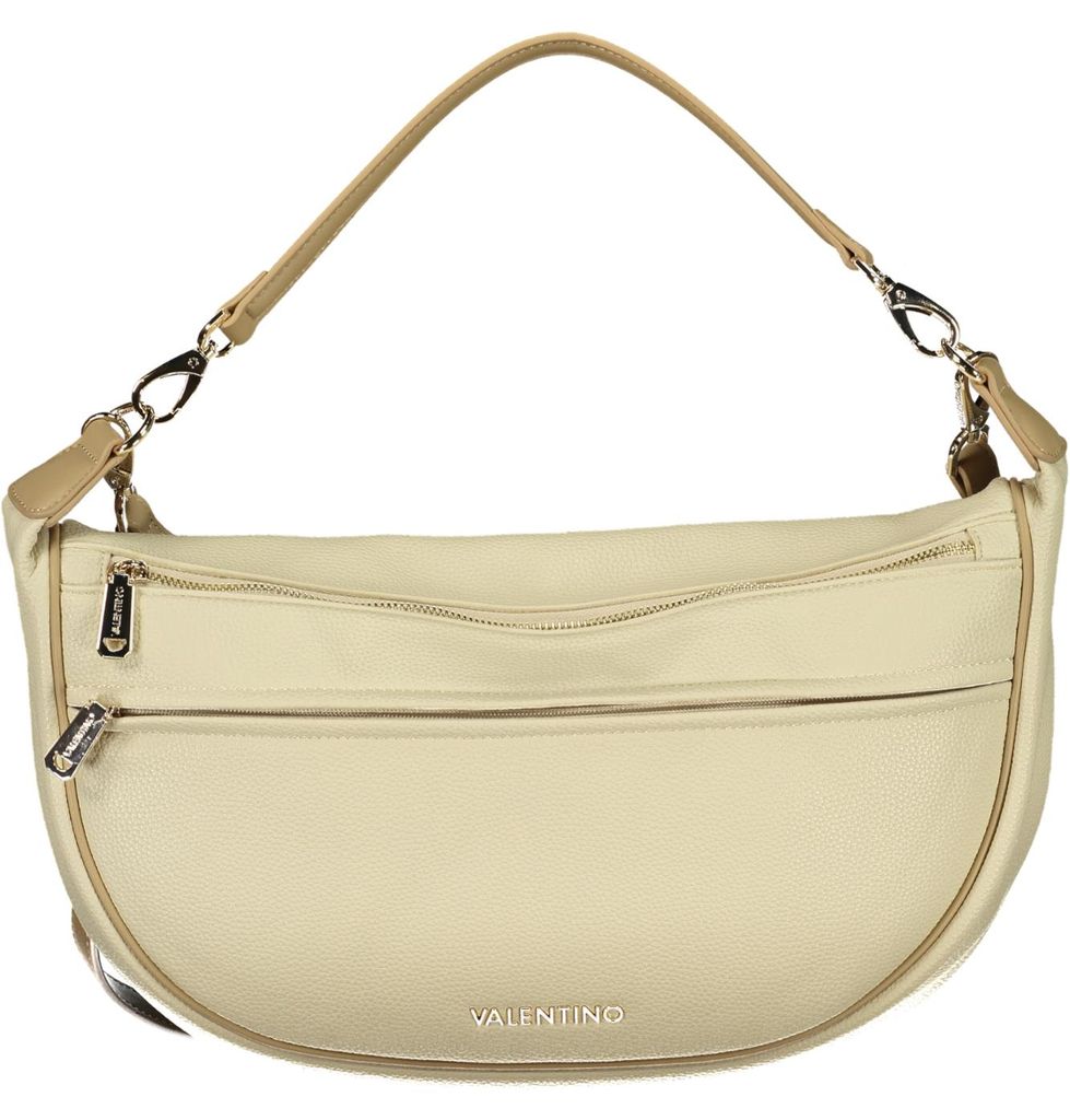Beige Damentasche mit vielseitigen Riemen und recyceltem Material