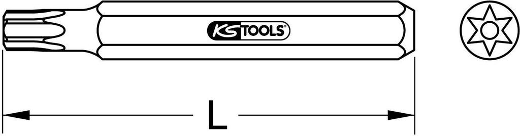 KS Tools 10 mm Bit TX, Bohrung, 75 mm, TB10