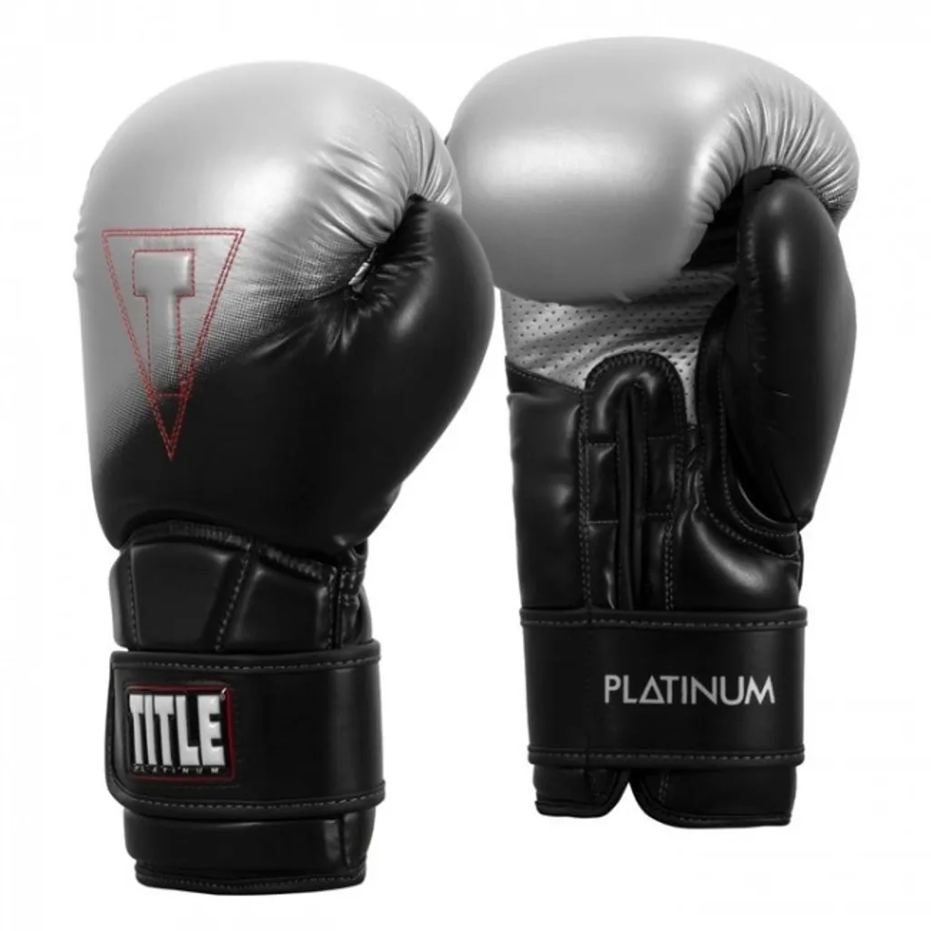 Gants Title Platinum Proclaim noir et argent 18 oz avec mousse multicouche