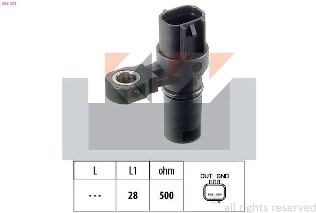 Capteur de régime KW 453 441 pour OPEL Corsa D Zafira B et Astra H