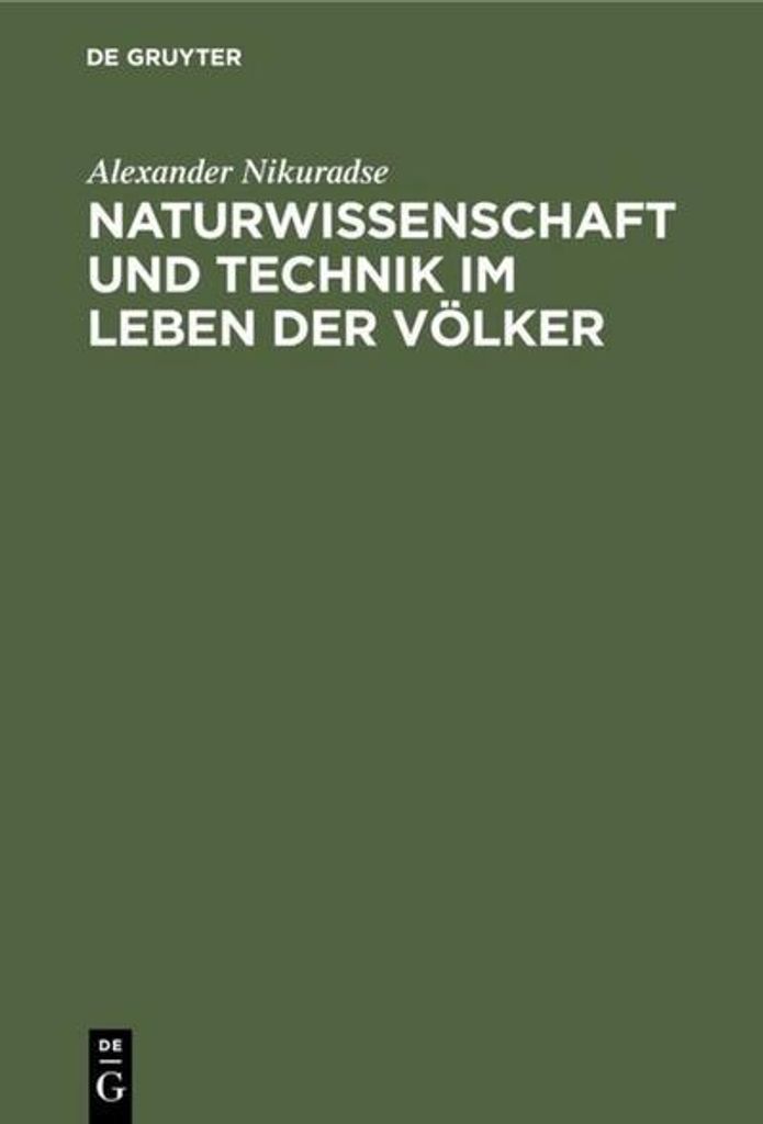 Naturwissenschaft und Technik im Leben der Völker