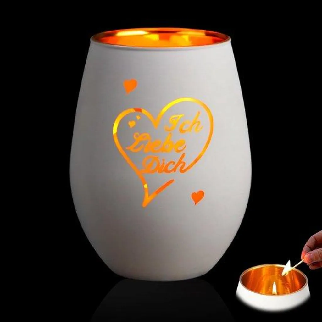 Photophore en verre gravé personnalisé - Bougeoir unique pour couple