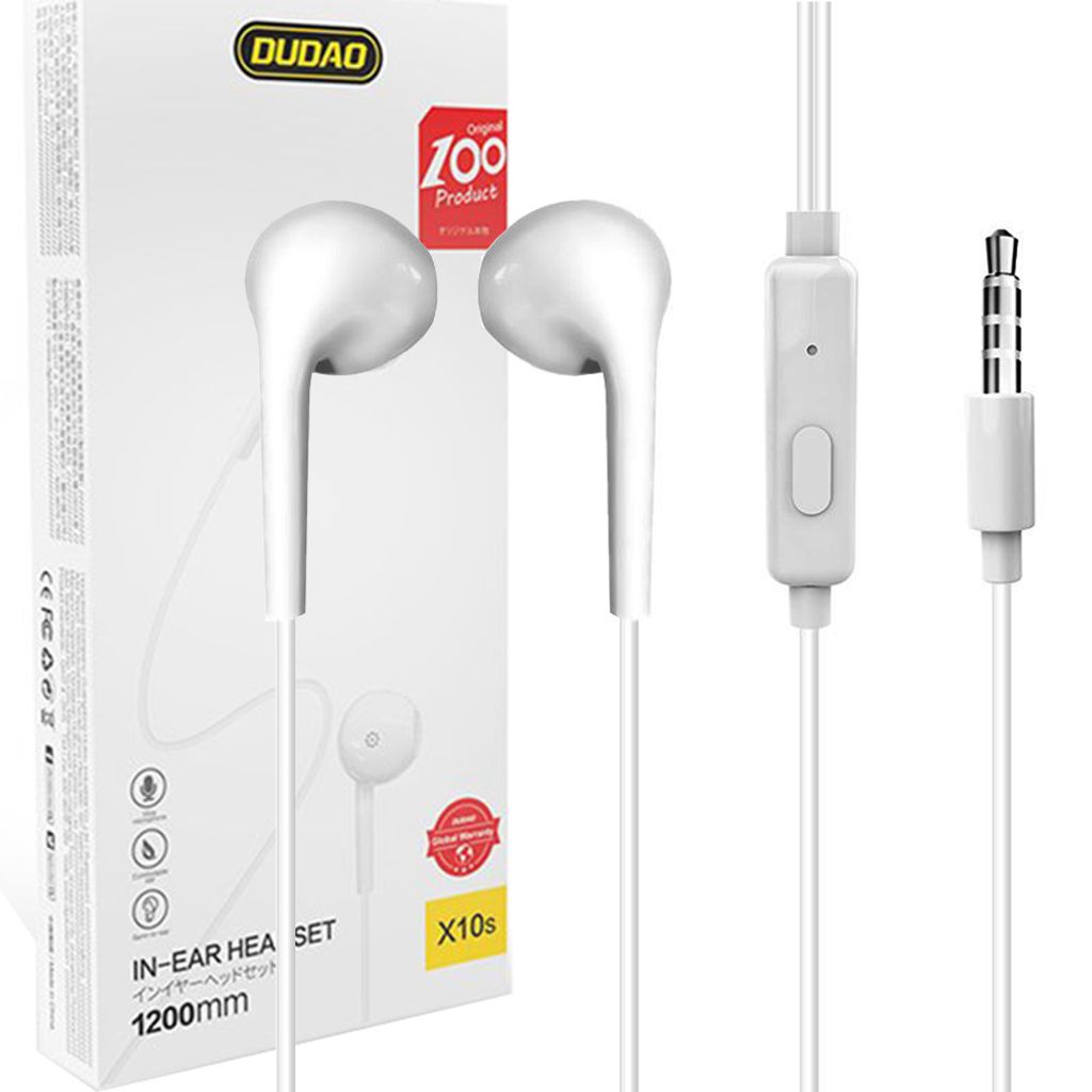 Dudao auricolare in-ear con mini jack 3,5 mm bianco (X10S Immagine del prodotto 