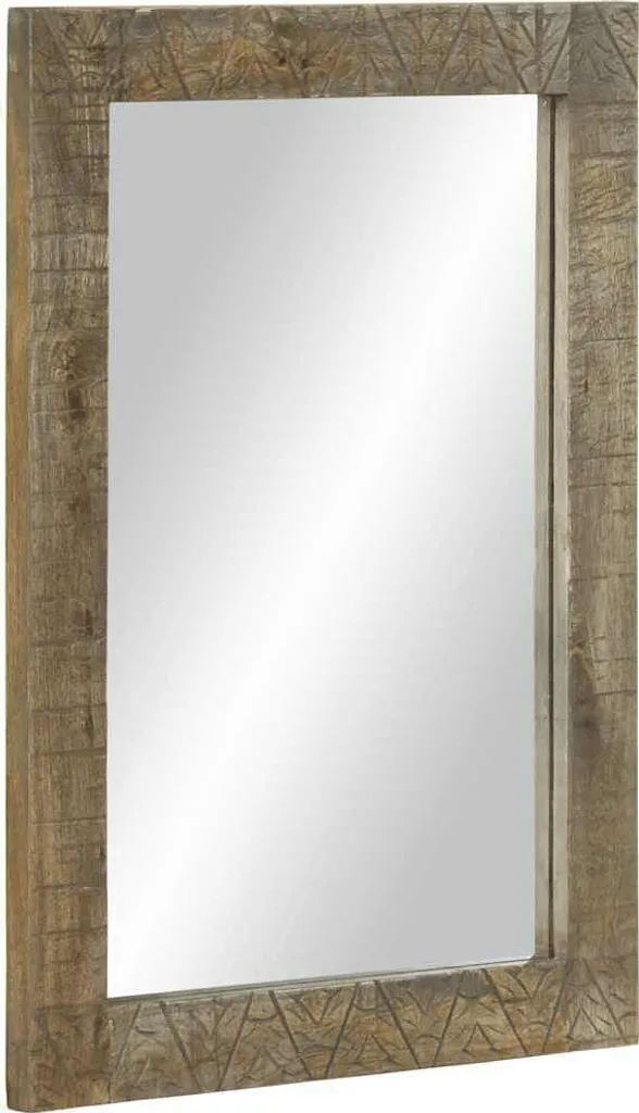 Specchio Bagno Grigio 50x70 in Legno di Mango Massiccio - Design 6001416