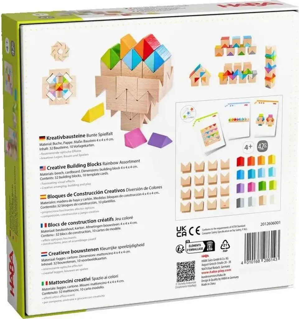 Jeu de construction en bois coloré pour bébé HABA Briques de découverte