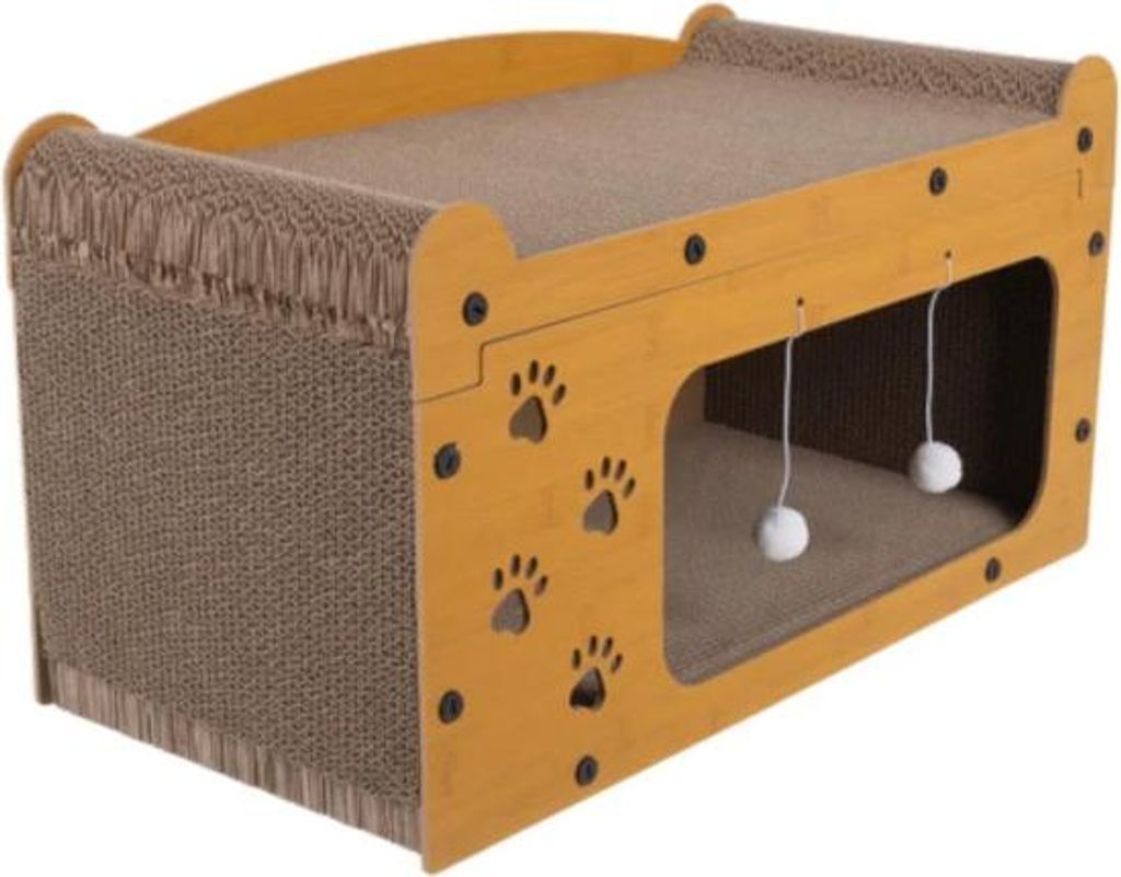Purlov 27016 Kratzbaum für Katzen, zweistöckiges Haus, 29 x Produktbild 