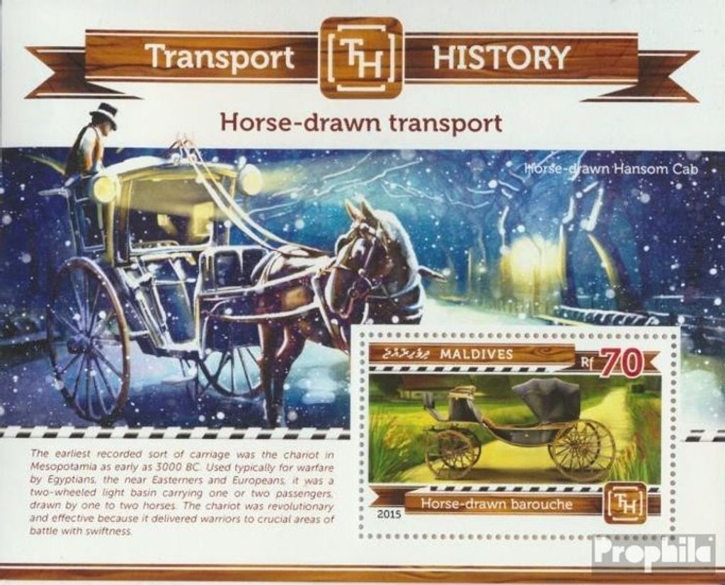 Briefmarken Malediven 2015 Mi Block 761 (kompl. Ausg.) postfrisch Pferdekutschentransport